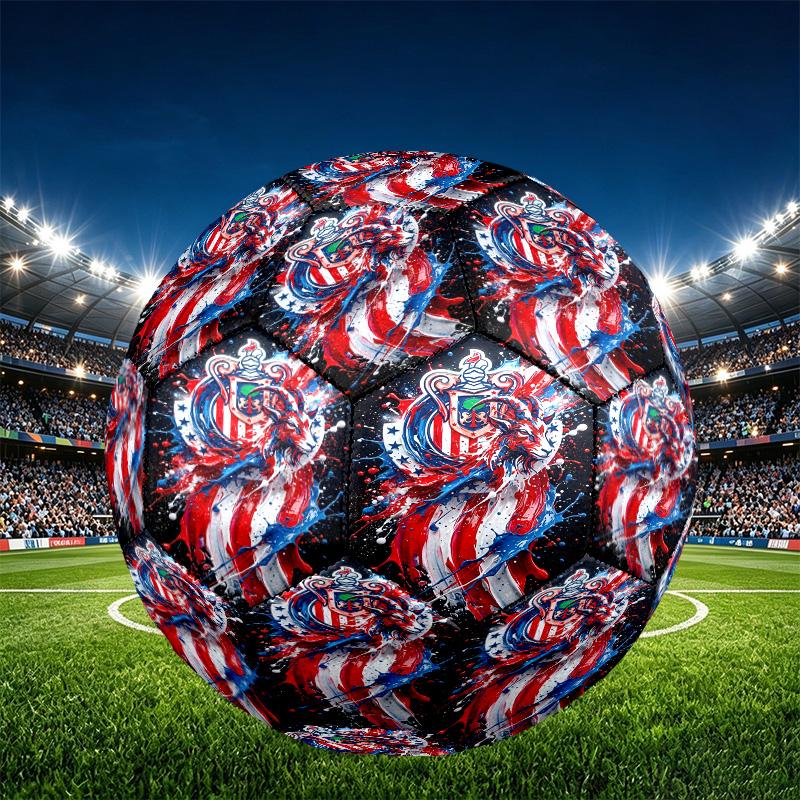 Club Deportivo Guadalajara Print Size 5 Soccer Ball, PU Wear Resistant Football for Match Training and Daily Practice, Birthday Gift for Soccer Fans