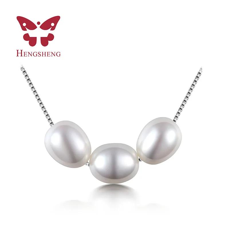 2021 Fine Arrival 9-10mm AAAA high quality natural freshwater pearl necklace for women 4 colors, 925 sterling silver box chain