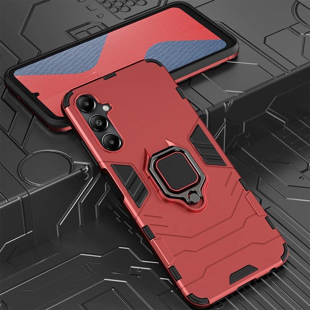 KEYSION Shockproof Armor Case for Samsung A05S A15 A05 Soft Silicone+PC Metal Ring Stand Phone Back Cover for Galaxy A15 A05S 4G