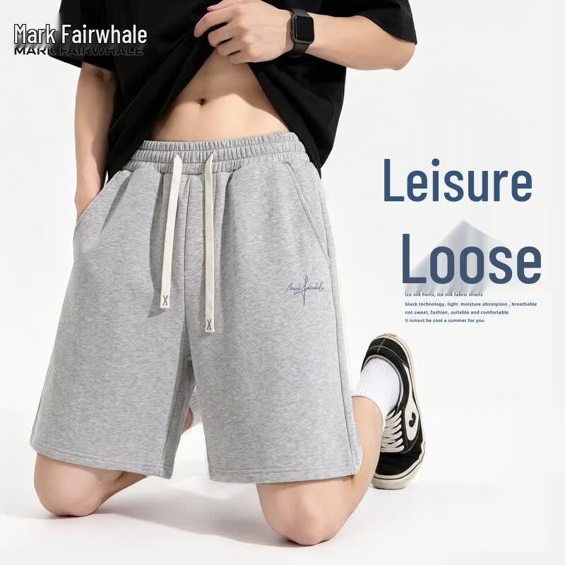 Mark Fairwhale Men s 2026 Summer Letter Print Drawstring Shorts M