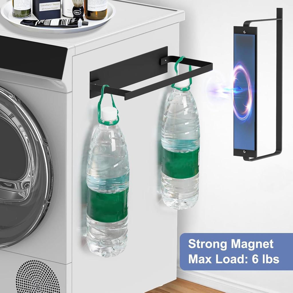 Magnetic Hanger Holder for Laundry Room, Space-Saving Hanger Organizer for Washing Machine Dryer, Holding up to 40 Velvet Wire Plastic Hangers (1,