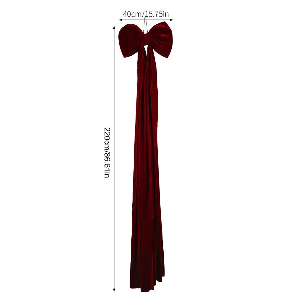 Bow Decor Christmas Red Decorative Velvet Hangable Bow Backdrop Birthday Decorations For Birthday Holiday Festival Event