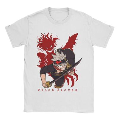 Asta Zwart Japan Anime Klavertjes T-shirt voor Mannen Vrouwen Mode T-shirts Yami Sukehiro Manga 100% Katoen Kleding