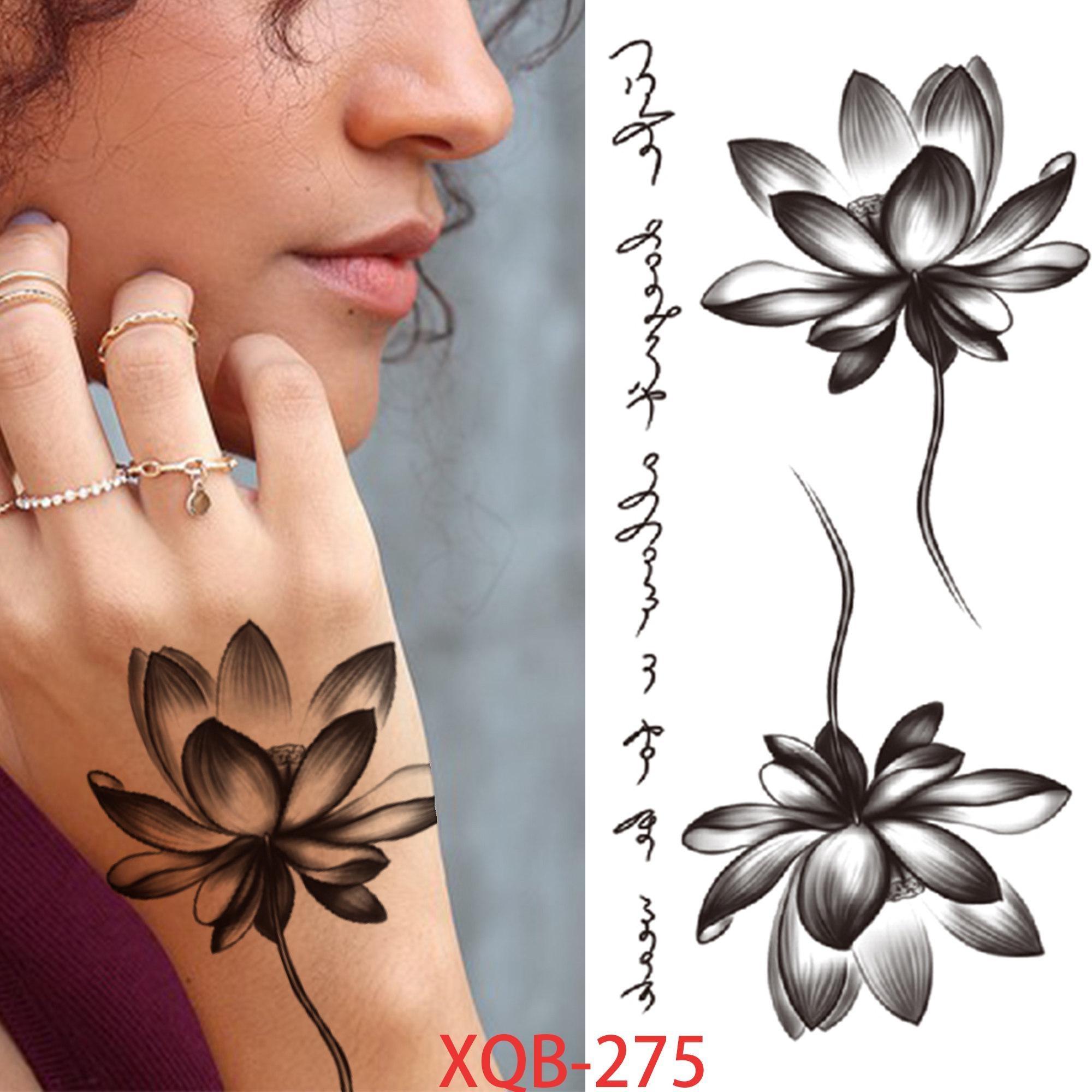 

1 ШТ. 210*114 ММ Сексуальный Цветочный Узор Временные Татуировки Черной Розы для Женщин Водонепроницаемые Поддельные Татуировки для Рук Боди-Арт Рукав Наклейка Для Тела XQB-275