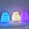 Cute Kitten Silicone Night Light - Eye Protection & Patting Feature for Cozy Atmosphere, Ideal for Dorms and Tables.