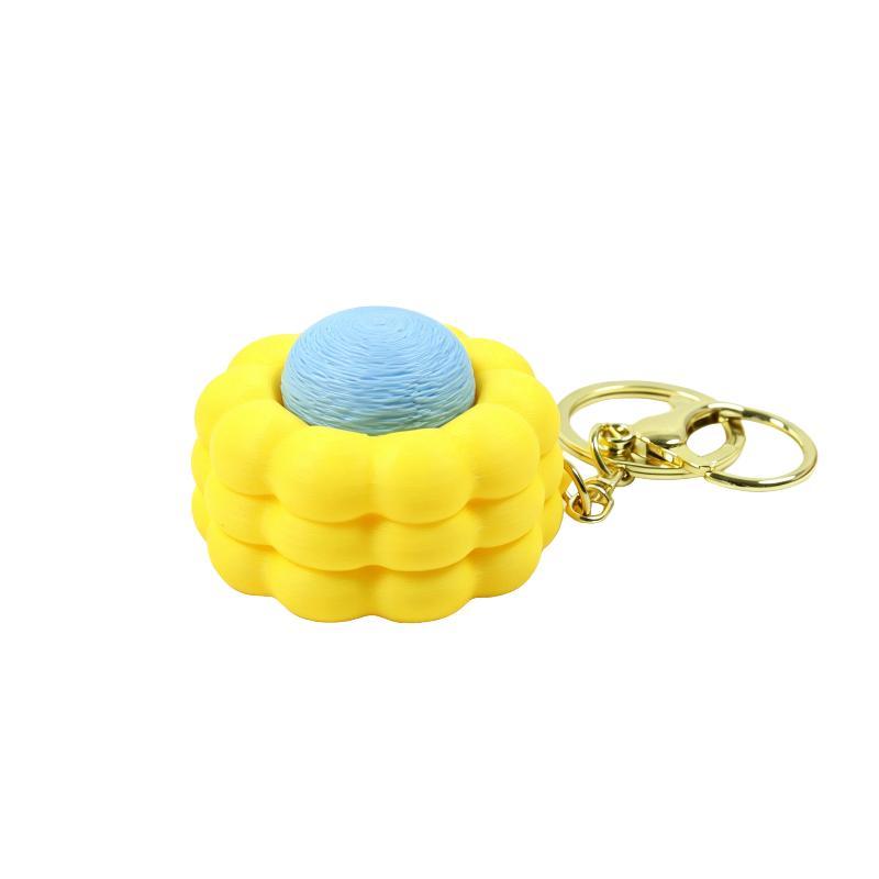 3D Printed Corn Clicker Keychain Durable Stress Relief Fidget Toy Crisp Click Sound for ADHD Kids Adults Relaxing