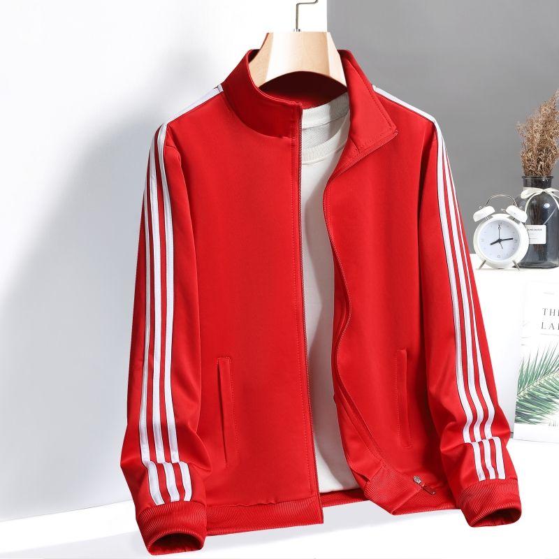 Red Sportswear 2 Piece Sets with Long Sleeved Top and Pants for Couples Running and Sports