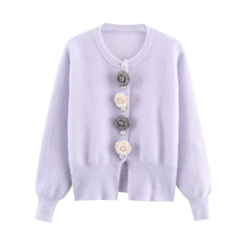 Sweet Chic Knit Cardigan With 3D