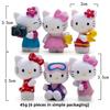 6pcs Hello Kitty Entertainment Scene Mini Model Ornament Set For Gift And Decoration