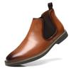 Velikost 38-47 Klasický design Pánské Chelsea kotníkové boty Luxusní hnědá kůže Vysoká kvalita Špičatá špička Kotníkové boty Pánské společenské boty
