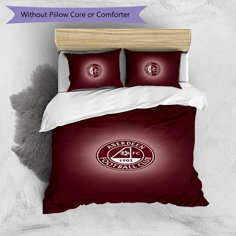 Set Biancheria da Letto Stampato Aberdeen FC 3 Pezzi Copripiumino Traspirante con Federe Biancheria da Letto Decorativa per Camera da Letto Casa