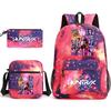 Set da 3 pezzi Anime Cartone Animato K-Pop Cacciatori di Demoni Zaino Stampato con Borsa a Tracolla Astuccio per Ragazzo Ragazza Adolescente Zaino Scolastico di Grande Capacità