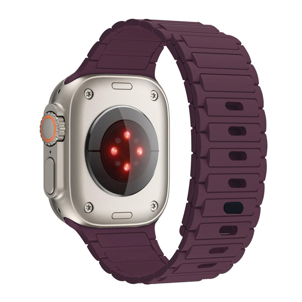 Magnetic Loop For Apple Watch Band 45mm 44mm 40mm 41mm 46mm Silicone Bracelet iWatch Series 10 9 8 7 6 5 se Ultra 2 strap 49mm
