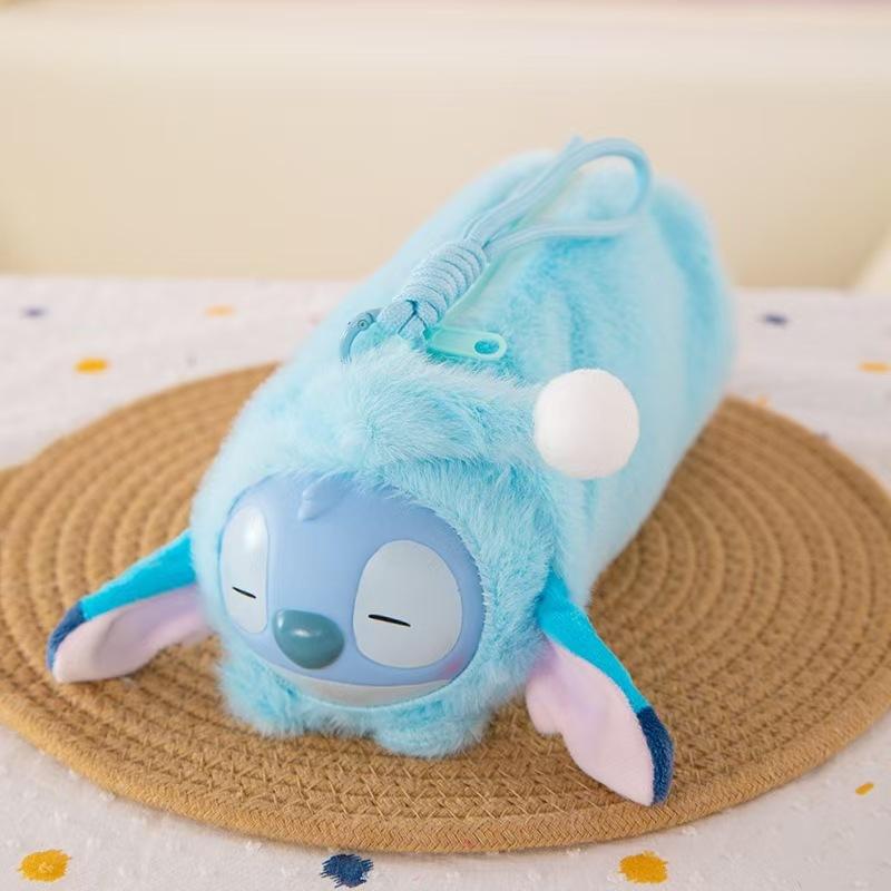 New Vinyl Stitch ugly cute Doll Pencil Case Stitch Funny Cartoon Large-Capacity Student Backpack Kindergarten Bag Child Gift