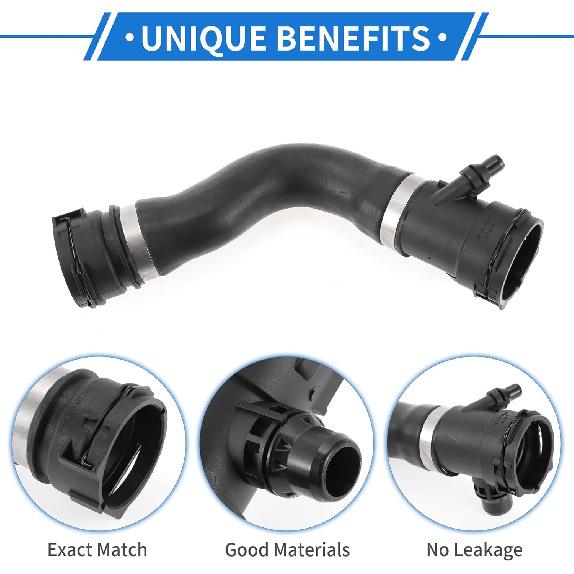 1 Pcs Radiator Hose for BMW 335i 2012-2015 for BMW 435i 2014-2016 Good Sealing Rubber Black Upper Coolant Water Hose