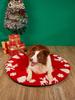Christmas Cat and Dog Elk Pattern Cushion Bed Mat Plush Puppy Kitten Beds Round Bed  Pet Sleeping Bed for Small Medium Dog Cat K