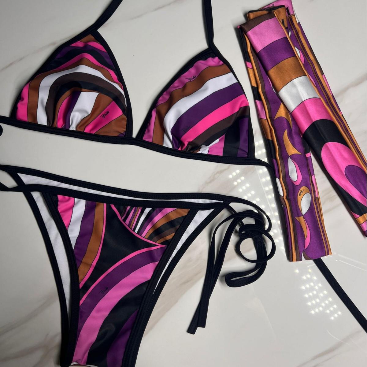 

2026 European American Sexy One-Piece Split Bikini for Women Large