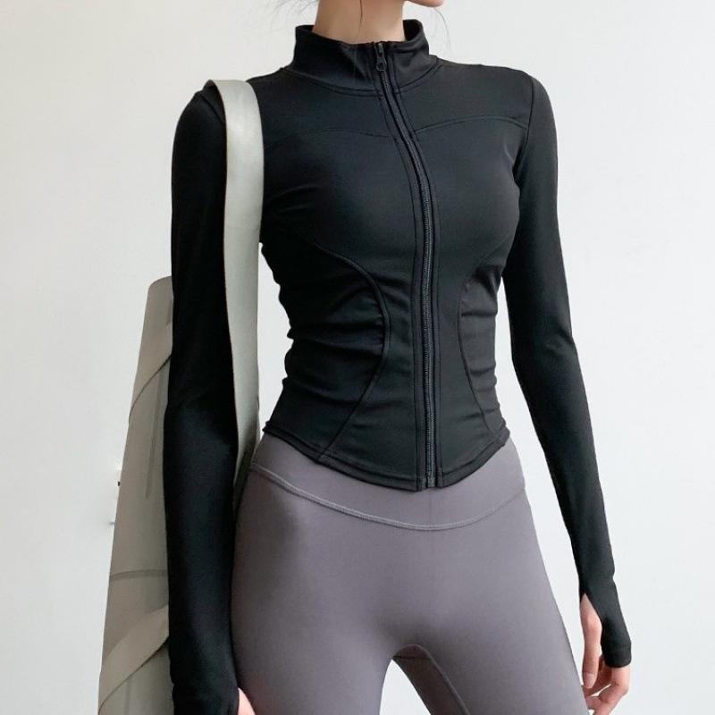 Women's Slim-Fit Fleece-Lined Running Jacket - Autumn/Winter 2025 Yoga & Fitness Long Sleeve.