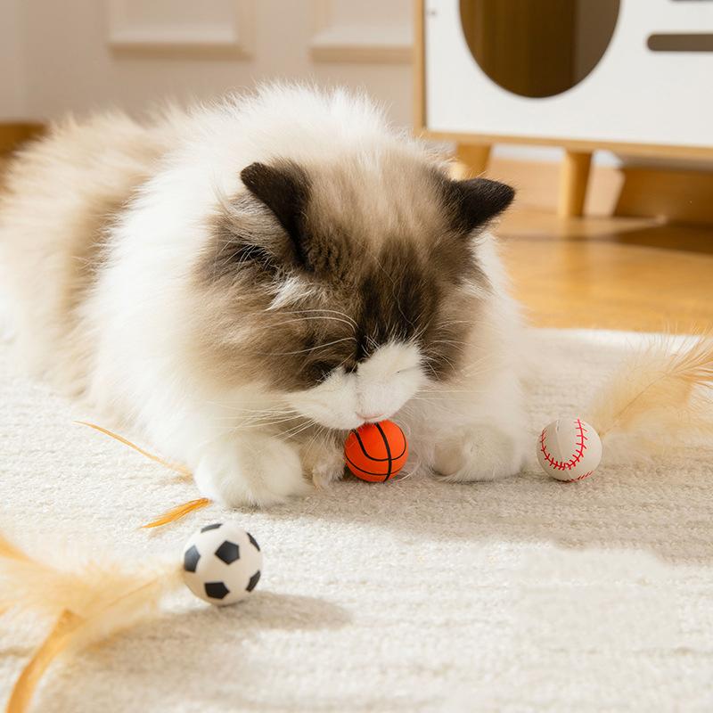 Cats Are Self-satisfied and Fun Elastic Balls, Feline Elastic, Grip, Bite, Sports Balls, Safety and Creative Cat Toys, Cat Suppl
