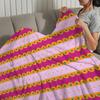 Fashion striped art pink green pattern soft warm plush blanket for dorm sofa living room pet hogar bedroom gift nap home Flannel