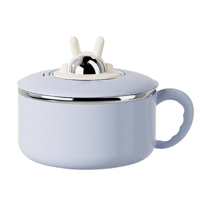 Sealed Soup Container 304 Food Grade Stainless Steels Noodles Bowl with Lid Tableware with Phone Stand for Office Use