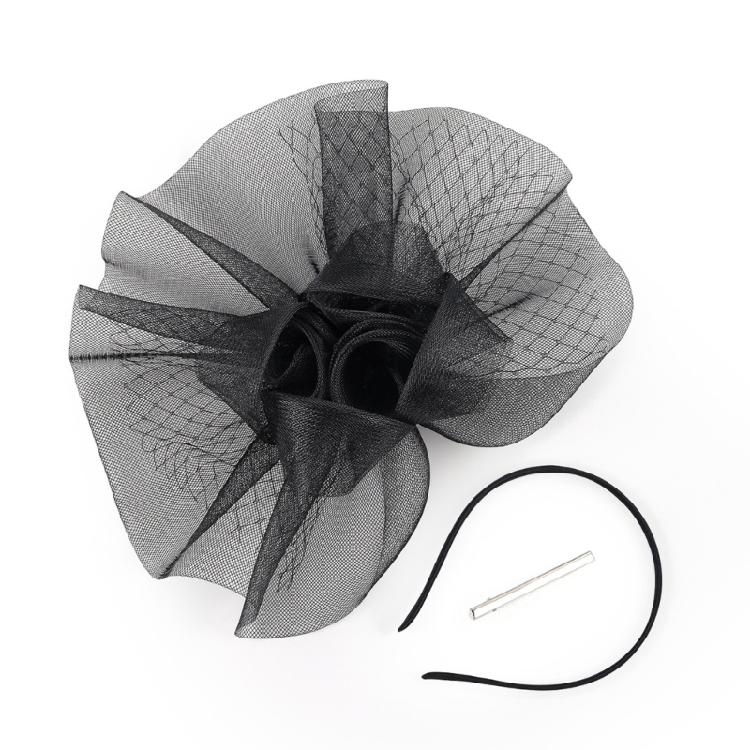 Fascinators Hat Flower Mesh Decors Headbands and Clip Teas Party Headwear Breathable Polyester Fabric Wedding Accessory