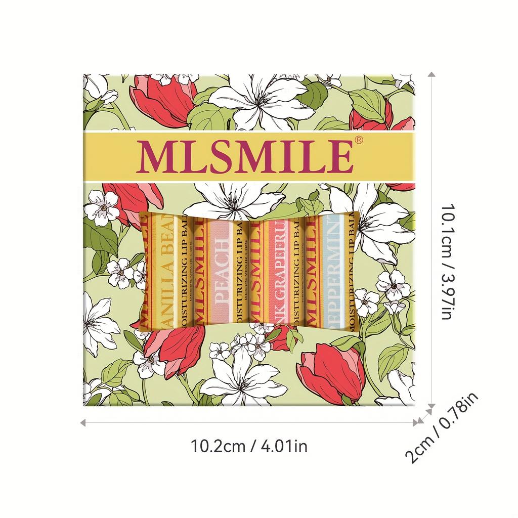Super Moisturizing Fruit Lip Balm Set, 4 Flavors to Choose From