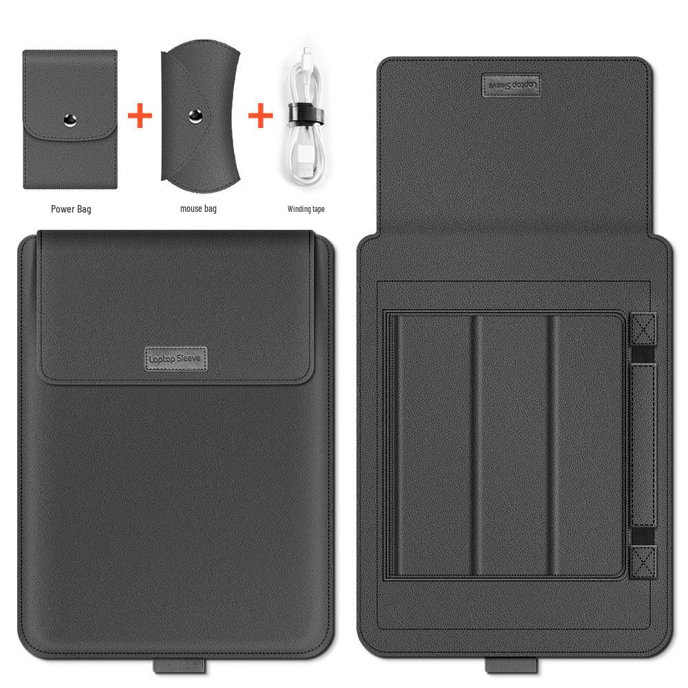 13-Inch PU Leather Laptop Stand and Protective Case with Heat Dissipation