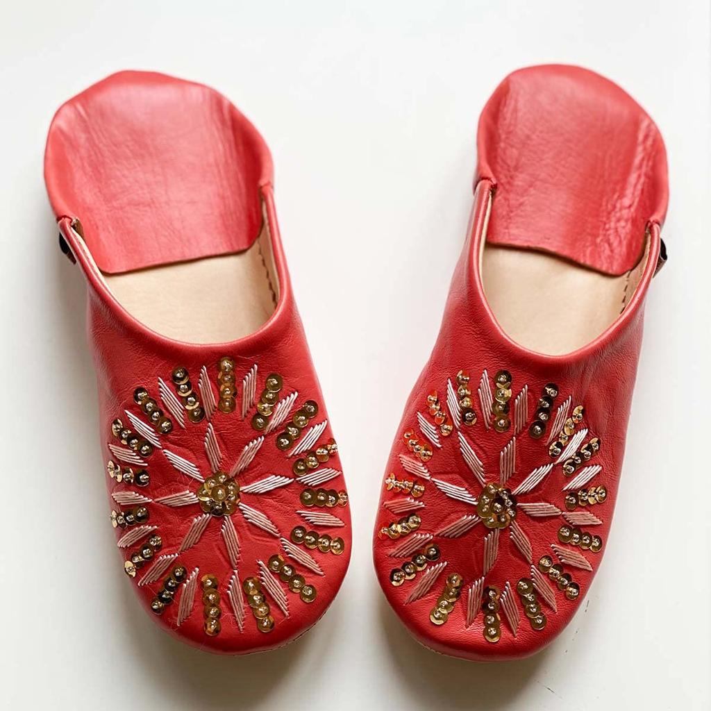 Sequined Babouche Bags Rose L [dear Morocco] // // (24.5 cm)