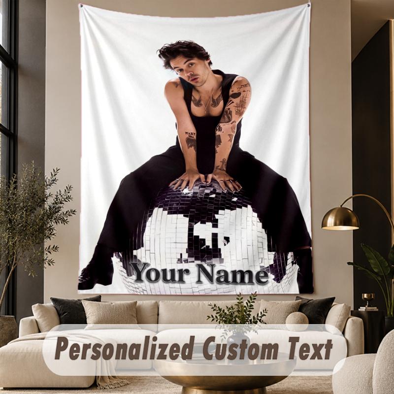 Custom Text Tapestry Harry Styles Print Wall Tapestry Indoor Living Room Wall Decor