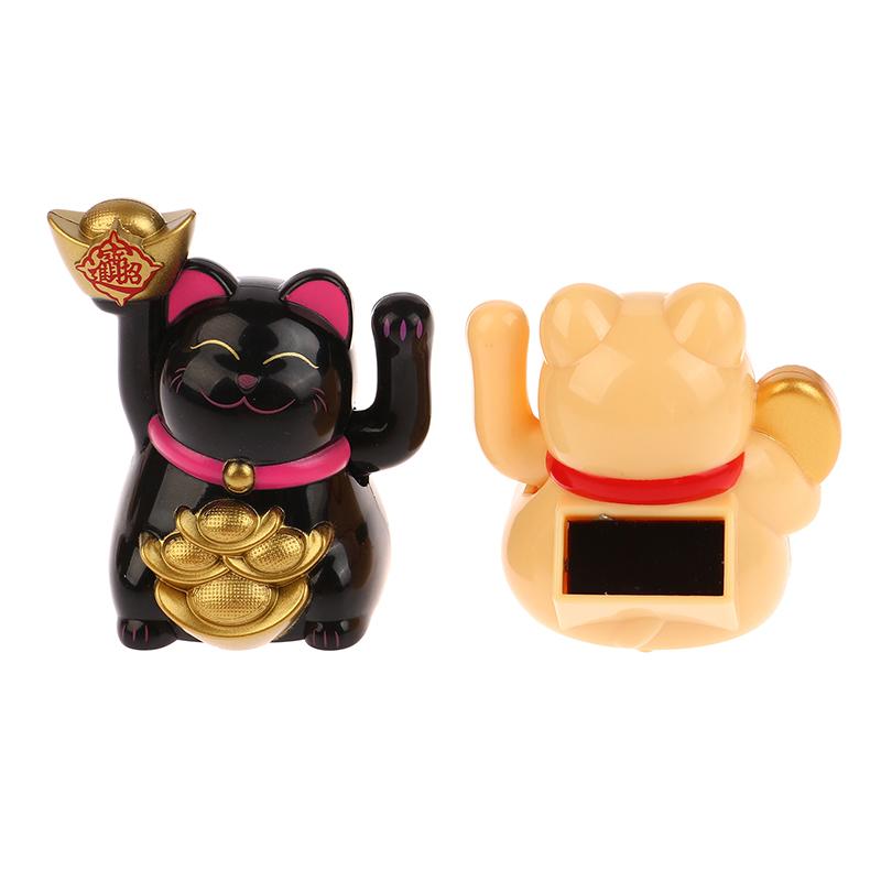 1 Stück Mini Solarbetriebene Chinesische Glückskatze Reichtum Winken Schütteln Hand Glück Willkommen Katze Süße Glückskatze Home Auto Dekor Geschenk