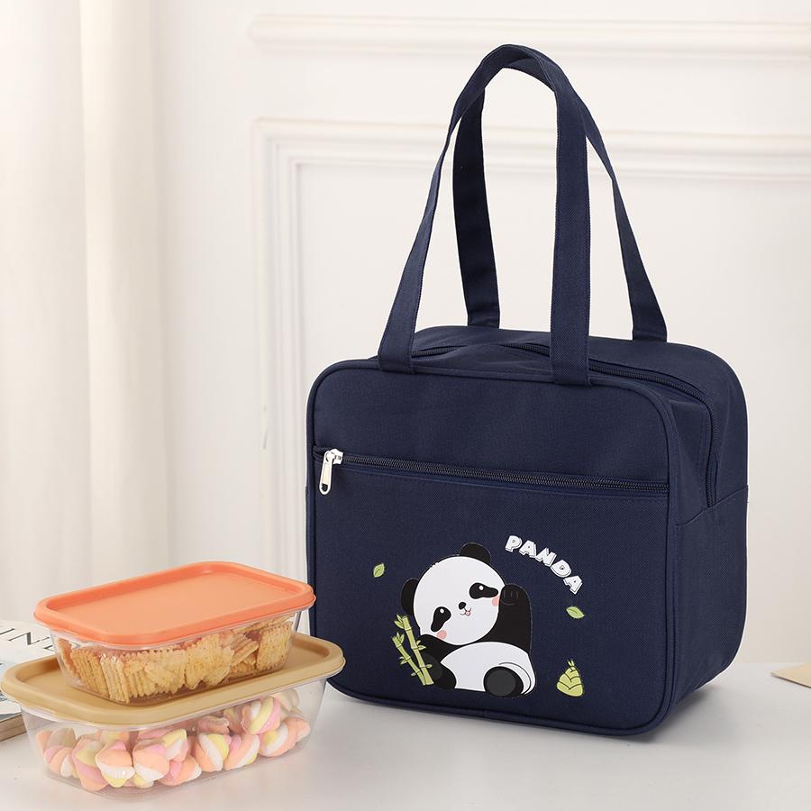 Hand-held Insulated Lunch Box Bag, Waterproof and Oil-proof, Cartoon-style Handbag, Multi-functional Storage Bag