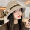 Korean Style Women's Knitted Beanie 2025 - New Autumn/Winter Warm Slimming Fisherman Bucket Hat