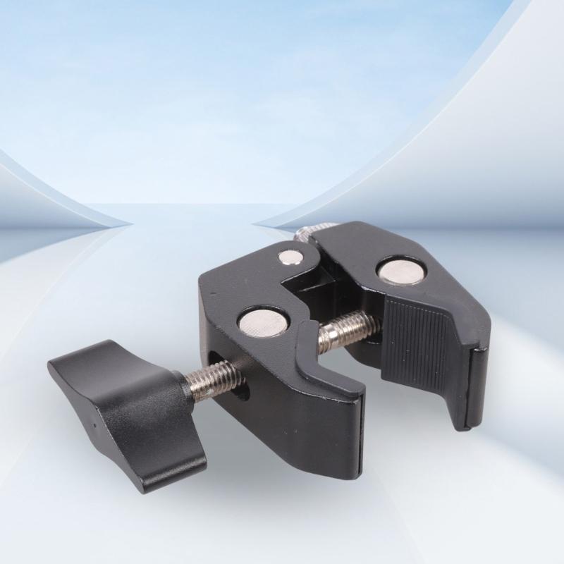 Aluminum Camera Clamp With Double 1/4 3/8 Threaded 3KG Load For Action Camera Phone Holder Studio Equipment Mount
