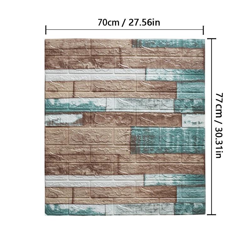 10M 3D Wallpaper Wall Sticker Household Decoration Wallpaper Foam Brick Wall Panel Sticker Self-adhesive Waterproof Living Room