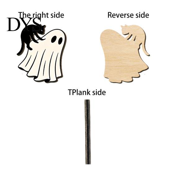 Halloween Wall Hooks Ghost Cat Wooden Hanging Hook for Keys Hats, Decorative Party Supplies Hanger, Cute Home Living Room Bedroom Entryway Key Hangers