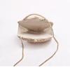 Shell Shaped Chain Small Messenger Bag Rattan Woven Ins Beach Vacation Mobile Phone Fashionable Crossbody Bag Beach Straw Bag