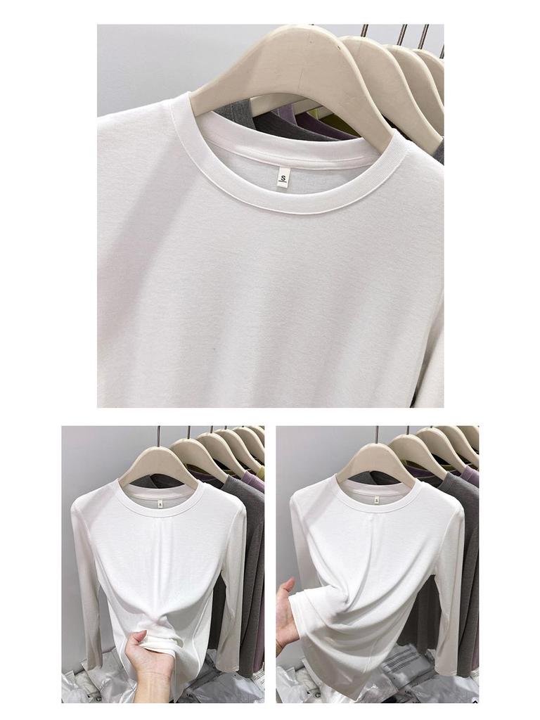 Damen Modal Weich Langarm Schlankmachendes Basisschicht T-Shirt für Frühling 2025