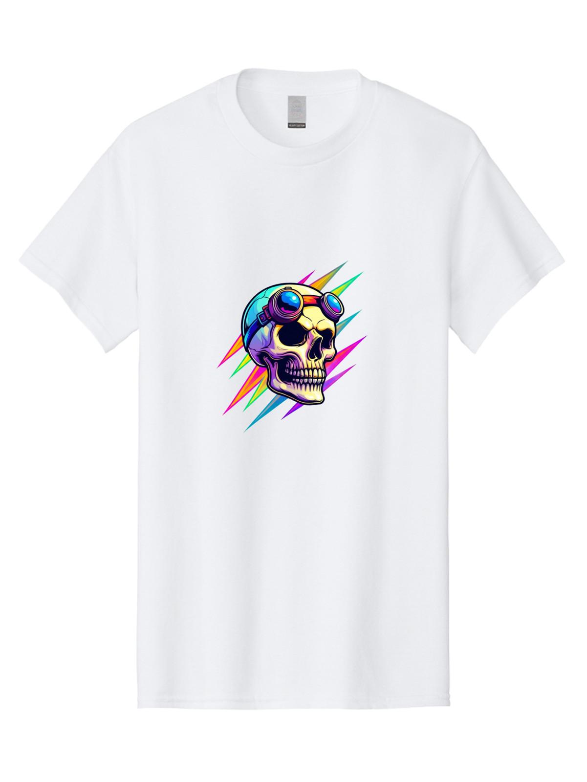 Skull-With-Goggles Mens Graphic Tee, 100% Cotton, Casual Summer Wear S