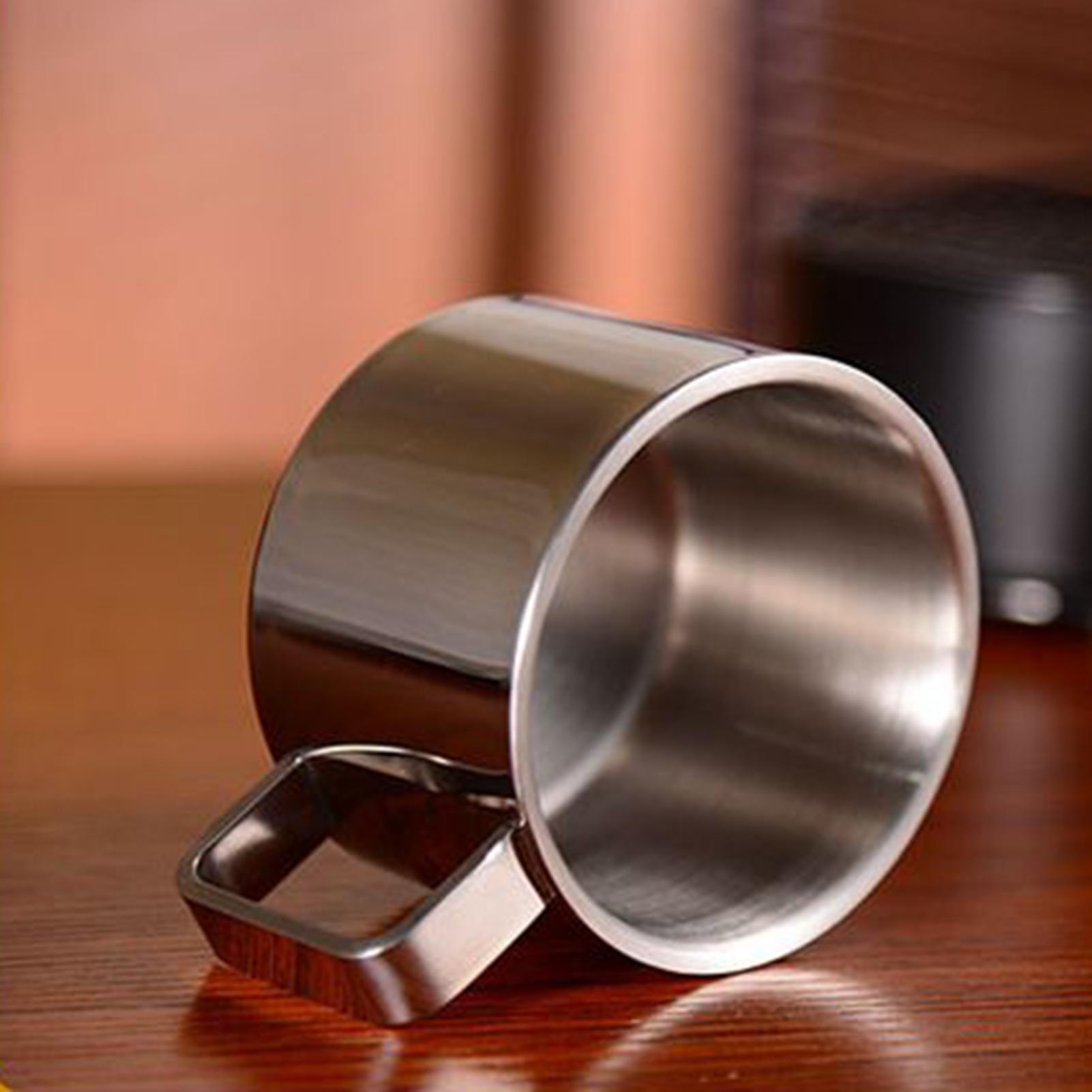 Stainless Steel Mugs 200ml Spill Proof Double Wall Stainless Steel Drinkware With Spoon Coffee Cups And Saucers For Outdoor China Mainland