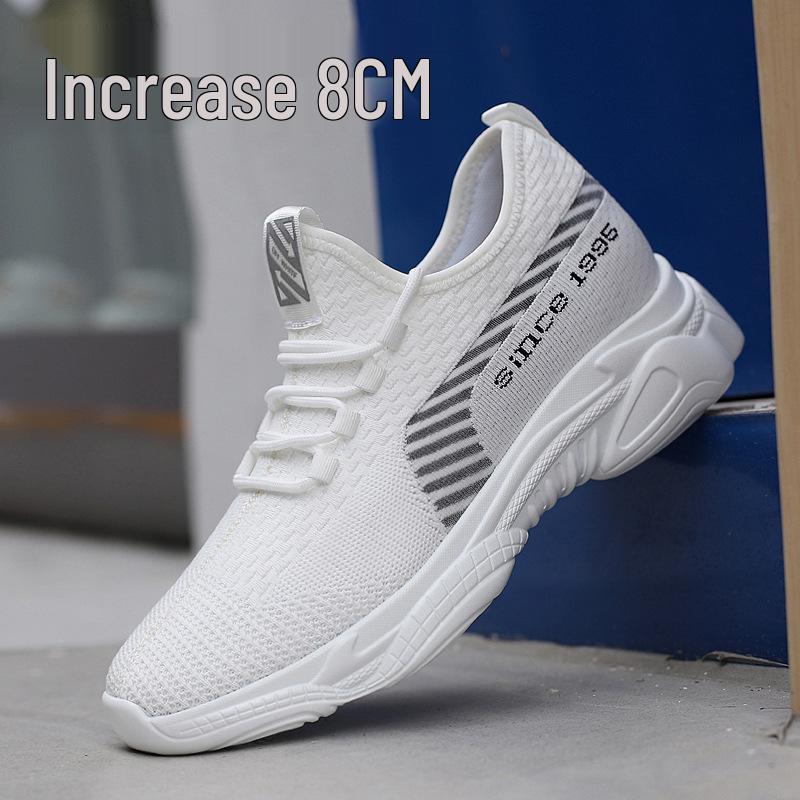 Men s 8cm Height-Boosting Breathable Mesh Sports Casual Shoes 43