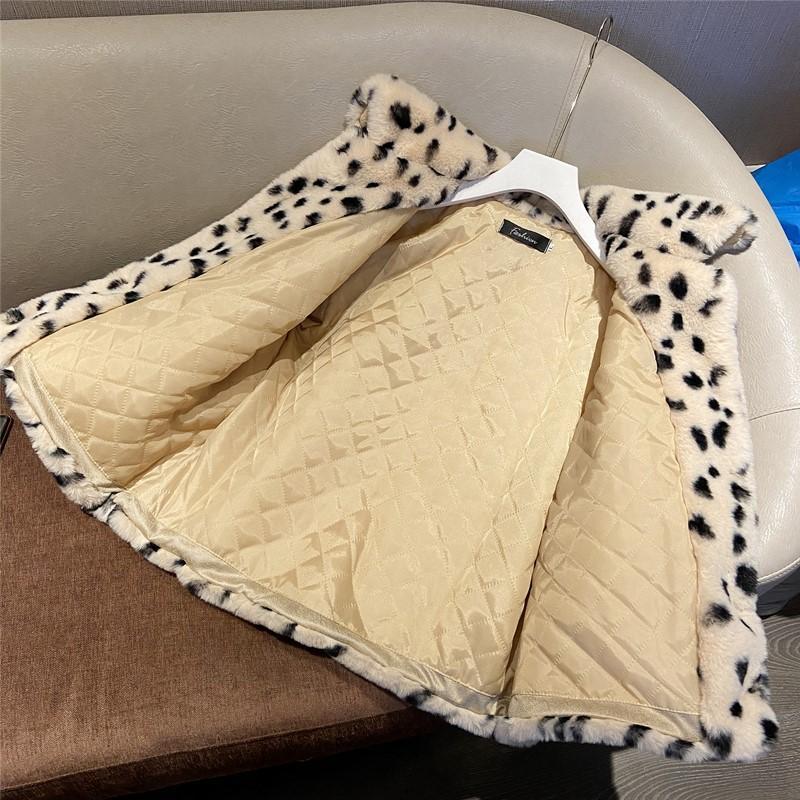 Plush Jacket Women Winter Short Korean Version Loose Faux Fur Leopard Print Coat