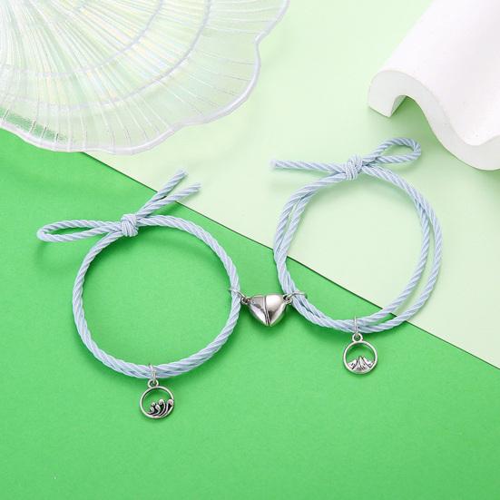 1 Pair Couple Bracelet Heart Magnet Attract Magnetic Decorative All-match Adjustable Jewelry Gift Rubber