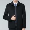Double-sided Woolen Cashmere Coat for Men, Winter Lapel Short Down Lining Top, Middle-aged Dad Woolen Woolen Coat