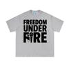 FREEDOM UNDER FIRE Tee American Charlie Kirk 100%Cotton High Quality Tee-shirt Sleeve Grunge Summer O-neck Female/Male Tees