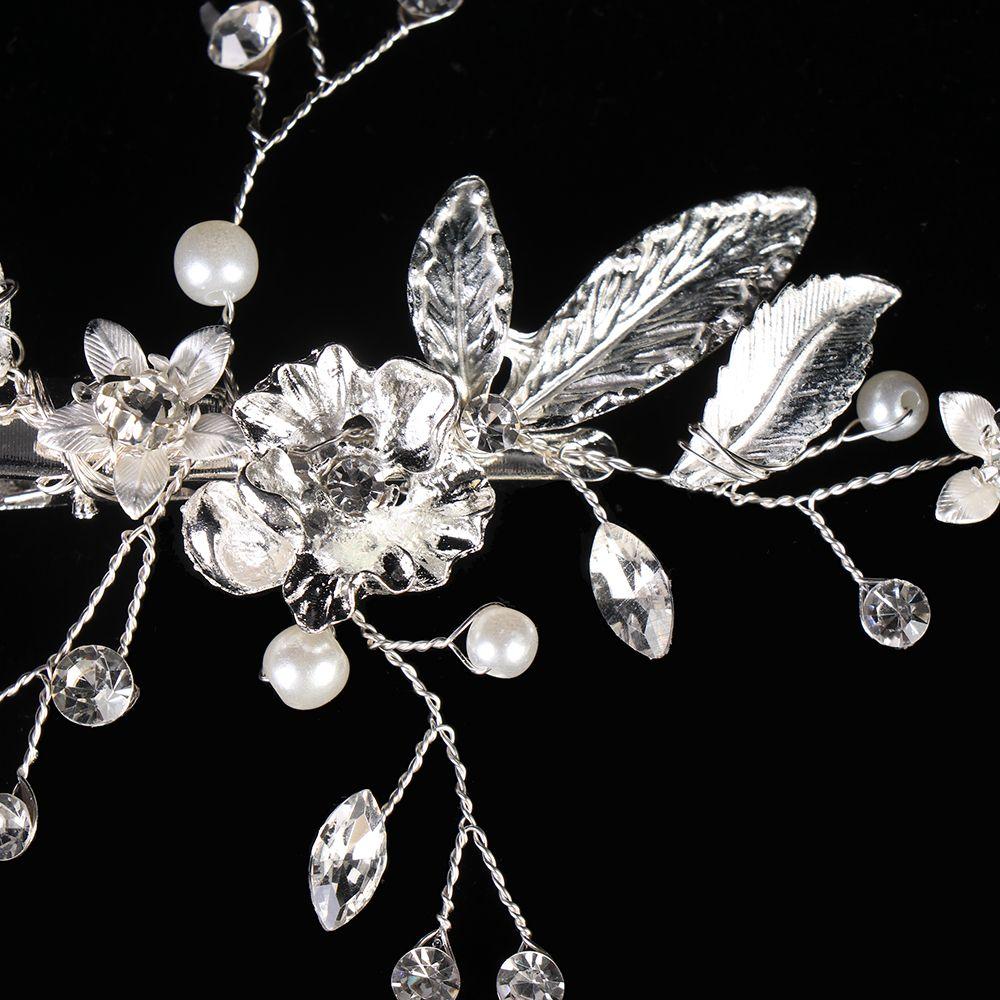 Hairpin Ornaments Headdress for Bridal Alloy Flower Hair Pins Crystal Hair Clip Bride Headwear