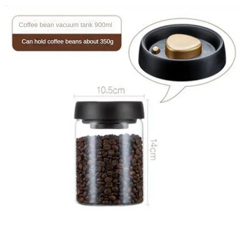 Transparent Glass Food Storage Jars, Vacuum Sealed Tank, Moisture-Proof,  Airtight Container, Coffee Beans, House