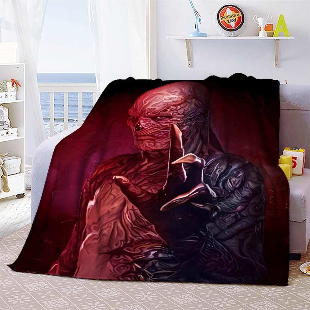 Vecna Stranger Things Mind Flayer Demogorgon Throw Blanket Cover Flannel Beds Sofa Bed Sheet Soft Bedding Room Decor Fans Gift