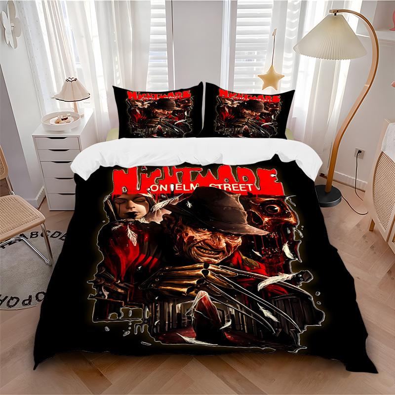 

3pcs A Nightmare on Elm Street Bedding Set, Soft Polyester Duvet Cover and Pillowcases Machine Washable Seasons all suitable 72 135x200cm