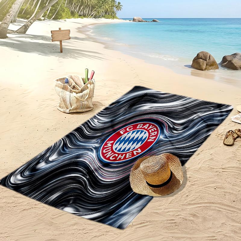 Asciugamano da Spiaggia Stampato Bayern Monaco Asciugamano Morbido ad Asciugatura Rapida Coperta da Spiaggia Rettangolare Grande Portatile per Viaggi Piscina